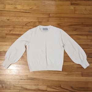 Everlane Cashnere Lantern sweater, cream colour, size L